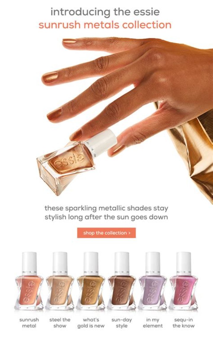 essie Gel Couture Sunrush Metals Collection -Steel The Show, $8.99, Target